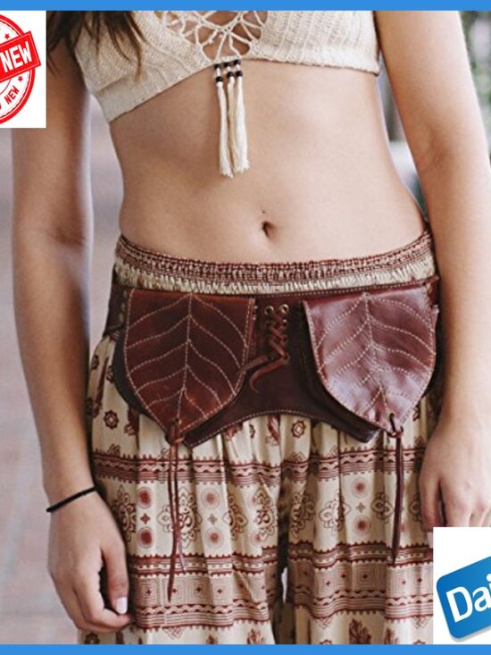 Leather Hip Belt with Studs, 5 Pockets, Adjustable Waist 29.5-37 Inches main image 6